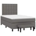 cadre de lit avec matelas Gris 120x200 cm Similicuir