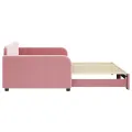 Lit de jour avec lit gigogne rose 100x200 cm velours