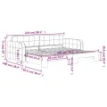 Lit de jour avec gigogne sans matelas rose 90x200 cm