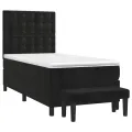 cadre de lit avec matelas Noir 90x190 cm Velours