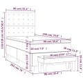 cadre de lit avec matelas Noir 90x190 cm Velours