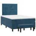 cadre de lit et matelas Bleu foncé 120x200cm Velours