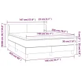 cadre de lit avec matelas Rose 140x200 cm Velours