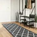 Tapis lavable noir et blanc 80x300 cm antidérapant