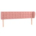 Tête de lit avec oreilles Rose 183x23x78/88 cm Velours