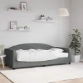 Lit de jour avec matelas gris foncé 90x190 cm tissu