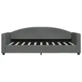 Lit de jour avec matelas gris foncé 90x190 cm tissu