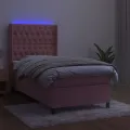 cadre de lit matelas et LED Rose 90x190 cm Velours