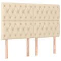 cadre de lit avec matelas Crème 160x200 cm Tissu