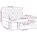 cadre de lit avec matelas Crème 160x200 cm Tissu