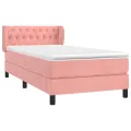 cadre de lit avec matelas Rose 90x190 cm Velours