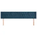 Tête de lit avec oreilles Bleu foncé 183x16x78/88 cm Velours