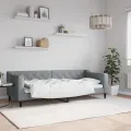 Lit de repos sans matelas gris clair 80x200 cm tissu