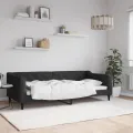 Lit de repos sans matelas noir 90x200 cm tissu