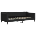Lit de jour avec matelas noir 90x200 cm tissu