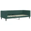 Lit de jour avec matelas vert foncé 90x200 cm velours
