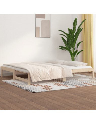 Lit coulissant sans matelas 2x(80x200) cm Bois de pin massif