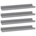 Étagères murales 4 pcs Gris 40x9x3 cm