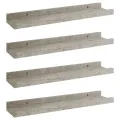Étagères murales 4 pcs Gris béton 40x9x3 cm
