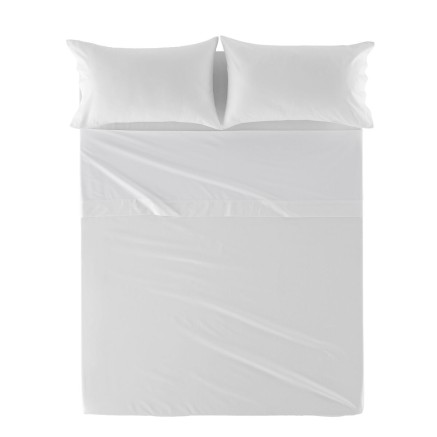 Jeu de draps HappyFriday BASIC Blanc Lit king size 28 x 4 x 38 cm 2