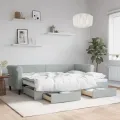 Lit de jour avec gigogne et tiroirs sans matelas 80x200 cm