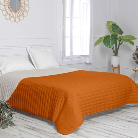 Omkeerbare sprei HappyFriday Basic Dash Oranje 240 x 260 cm