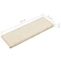 Tapis d'escalier 10 pcs 65x21x4 cm Blanc