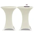 Housse de table Ø 70 cm Crème extensible 2 pcs