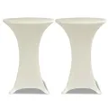 Housse de table Ø 70 cm Crème extensible 2 pcs