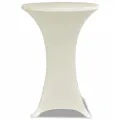 Housse de table Ø 70 cm Crème extensible 2 pcs