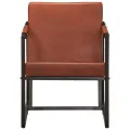 Fauteuil marron cuir véritable