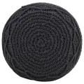 Pouf fait à la main en macramé Anthracite 45x30 cm Coton