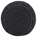 Pouf fait à la main en macramé Anthracite 45x30 cm Coton
