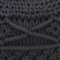 Pouf fait à la main en macramé Anthracite 45x30 cm Coton
