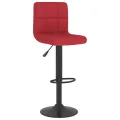 Tabourets de bar lot de 2 rouge bordeaux tissu