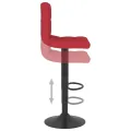 Tabourets de bar lot de 2 rouge bordeaux tissu