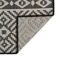 Tapis à tissage plat d'extérieur 80x250 cm Rayures noires