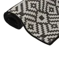 Tapis à tissage plat d'extérieur 80x250 cm Rayures noires