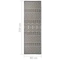 Tapis à tissage plat d'extérieur 80x250 cm Rayures noires
