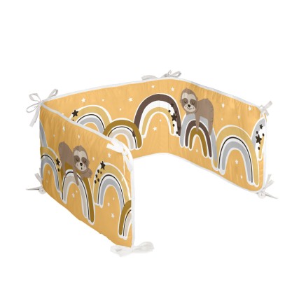 Cot protector HappyFriday Moshi Moshi Sleepy sloth Multicolour 210 x 4