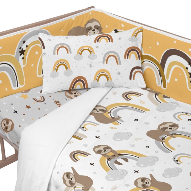 Paracolpi per culla HappyFriday Moshi Moshi Sleepy sloth Multicolore 2