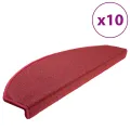 Tapis d'escalier 10 pcs 65x24x4 cm Rouge bordeaux