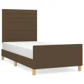 Cadre de lit sans matelas marron foncé 80x200 cm tissu