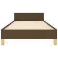 Cadre de lit sans matelas marron foncé 80x200 cm tissu