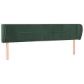 Tête de lit avec oreilles Vert foncé 163x23x78/88 cm Velours