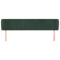 Tête de lit avec oreilles Vert foncé 163x23x78/88 cm Velours