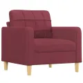 Ensemble de canapés 4 pcs avec coussins Rouge bordeaux Tissu