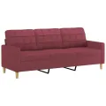 Ensemble de canapés 4 pcs avec coussins Rouge bordeaux Tissu