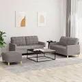 Ensemble de canapés 3 pcs avec coussins Taupe Tissu