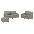 Ensemble de canapés 3 pcs avec coussins Taupe Tissu
